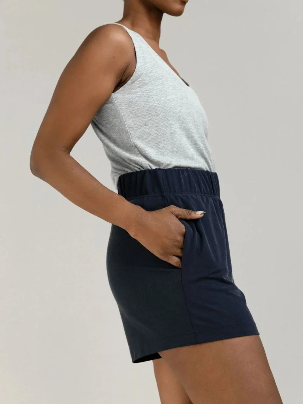 Cozy Earth Women's Modern Modal Mid-Length Shorts | Navy | Size XS